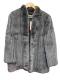 Vintage Dark Grey Mink Striped Fur Coat
