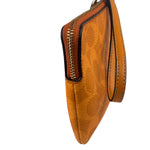 Coach Orange Leather Corner Zip Wristlet