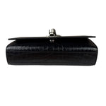 Yves Saint Laurent Black Croc-Embossed Calfskin Kate Tassel Shoulder Bag