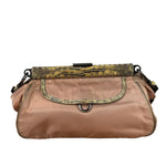 Prada Soft Dusty Rose Tessuto Nylon Snakeskin Trim Multi-Pocket Shoulder Bag