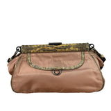 Prada Soft Dusty Rose Tessuto Nylon Snakeskin Trim Multi-Pocket Shoulder Bag