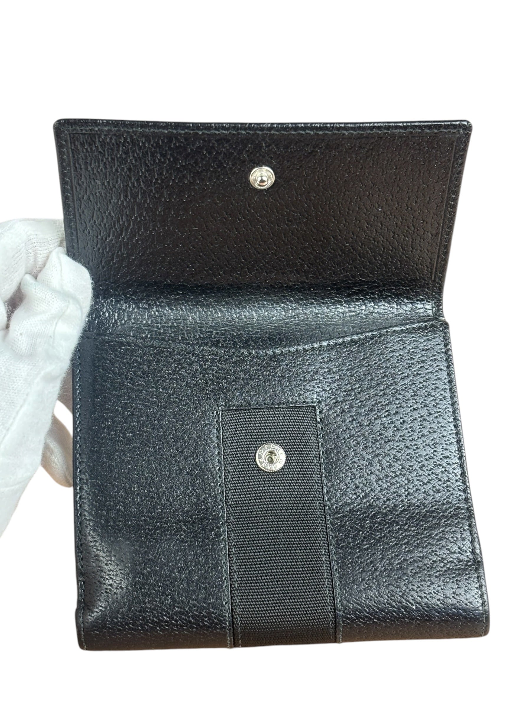 Gucci Vintage Black Leather Bi-Fold Wallet