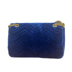 Gucci GG Blue Velvet Marmont Shoulder Bag