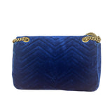 Gucci GG Blue Velvet Marmont Shoulder Bag