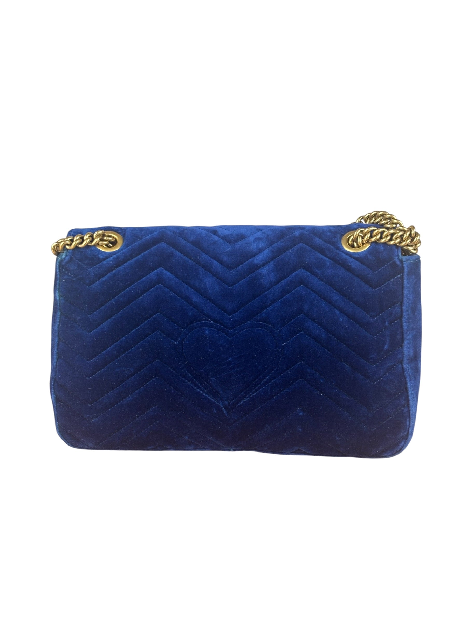 Gucci GG Blue Velvet Marmont Shoulder Bag