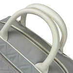 Chanel Grey Quilted Leather Trim Bowling Bag 2000