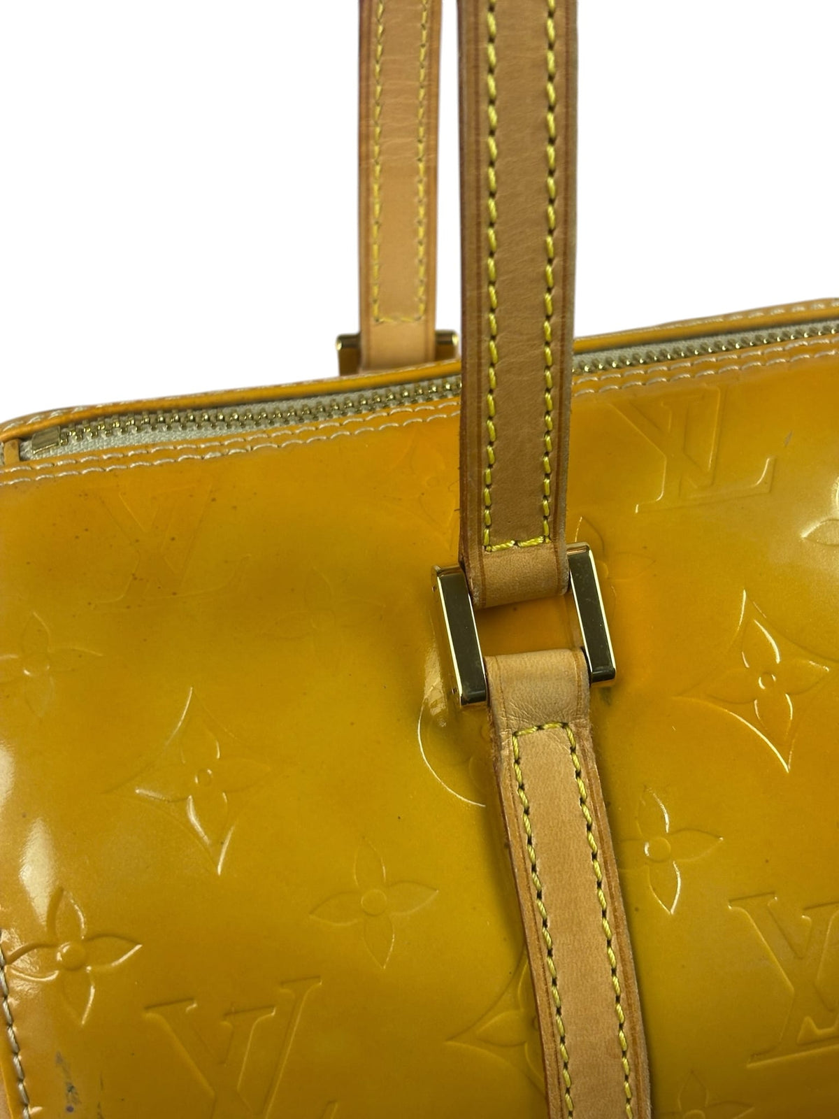 Louis Vuitton Yellow Vernis Bedford Handbag
