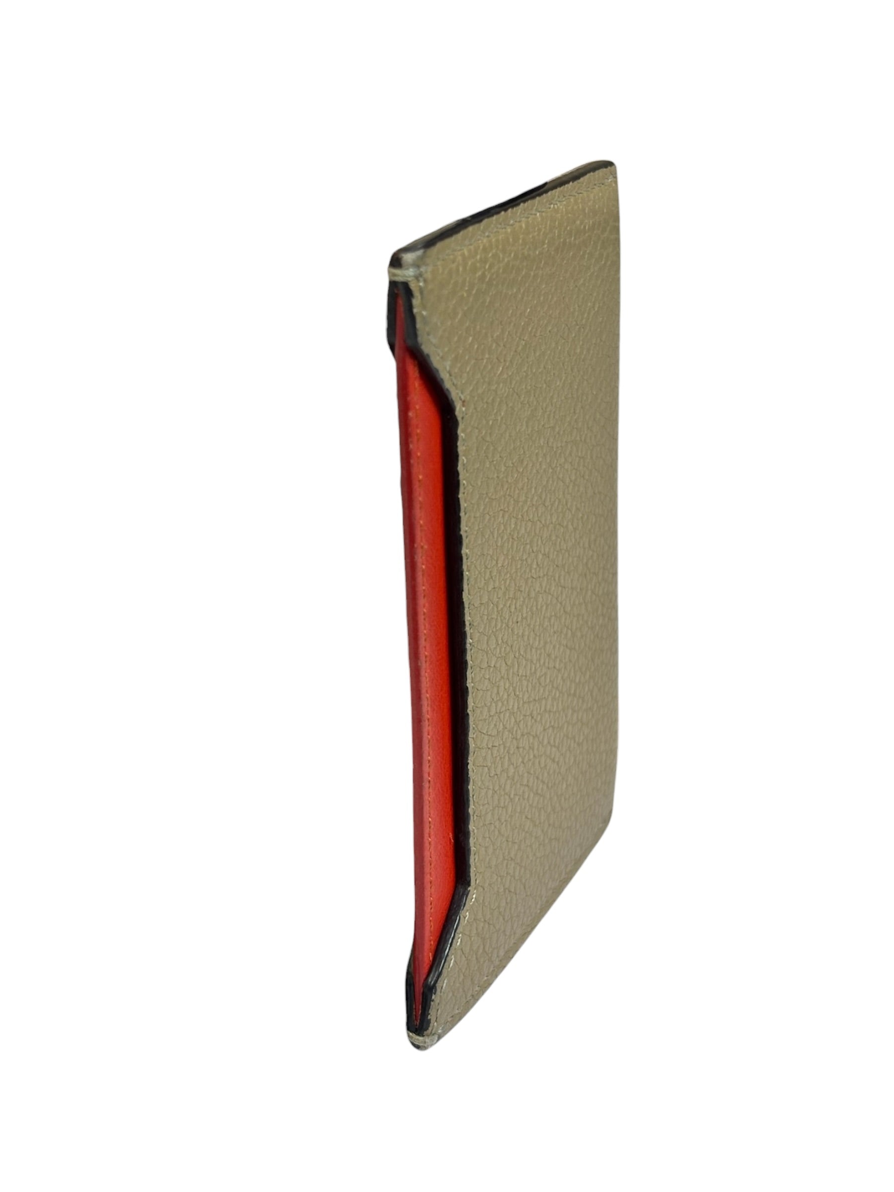 Celine Brown/Red Leather Card Holder
