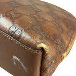 Gucci Vintage Brown Leather GG Zip Pouch