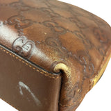 Gucci Vintage Brown Leather GG Zip Pouch