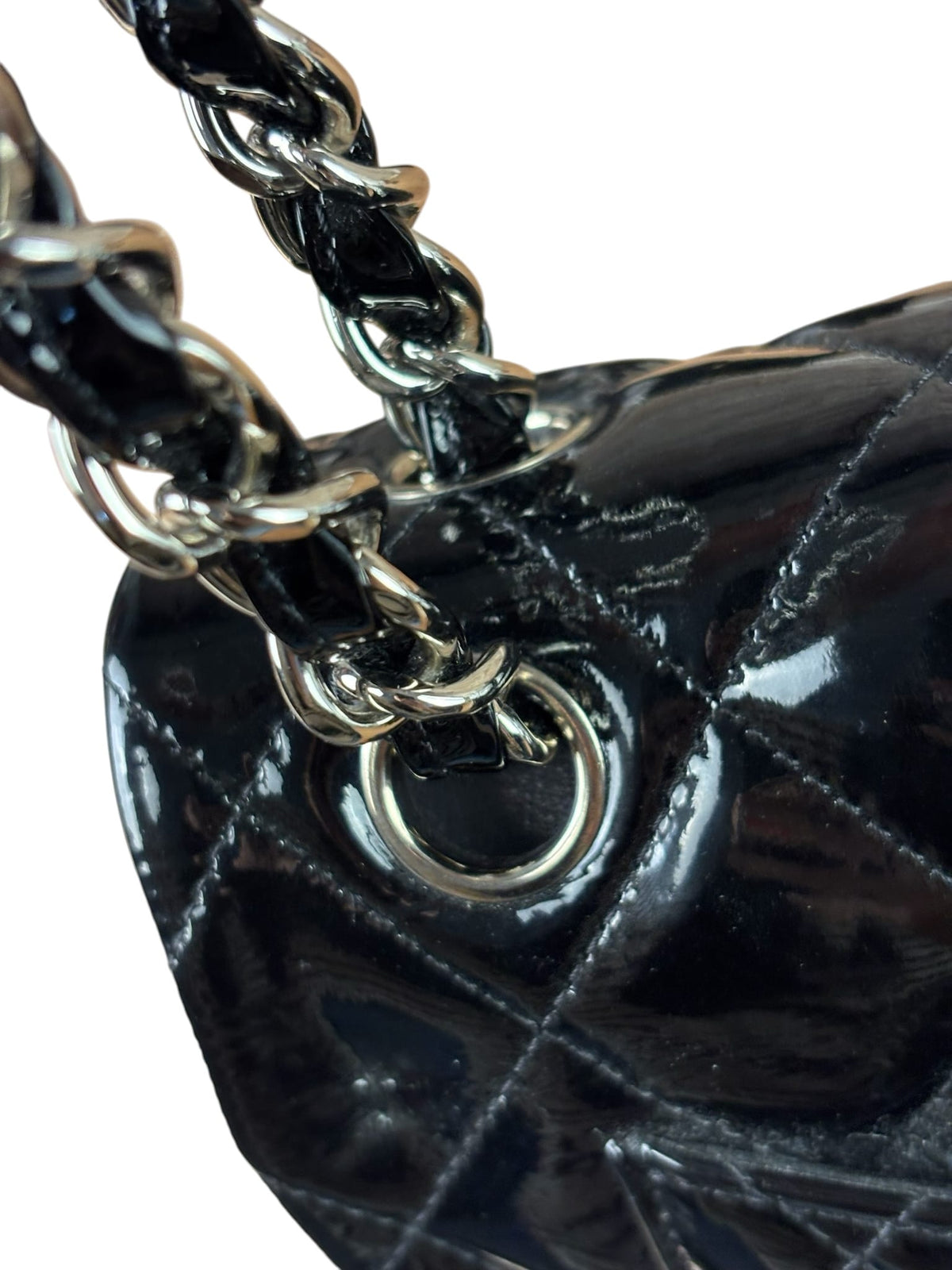 Chanel Black Patent Leather Jumbo Double Flap 2013