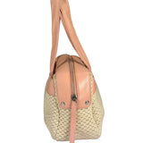 Chanel Cream/Pink Leather Lax Crochet Bowler Shoulder Bag 2004