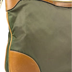 Prada Green/Brown Nylon/Leather Trim Crossbody Bag