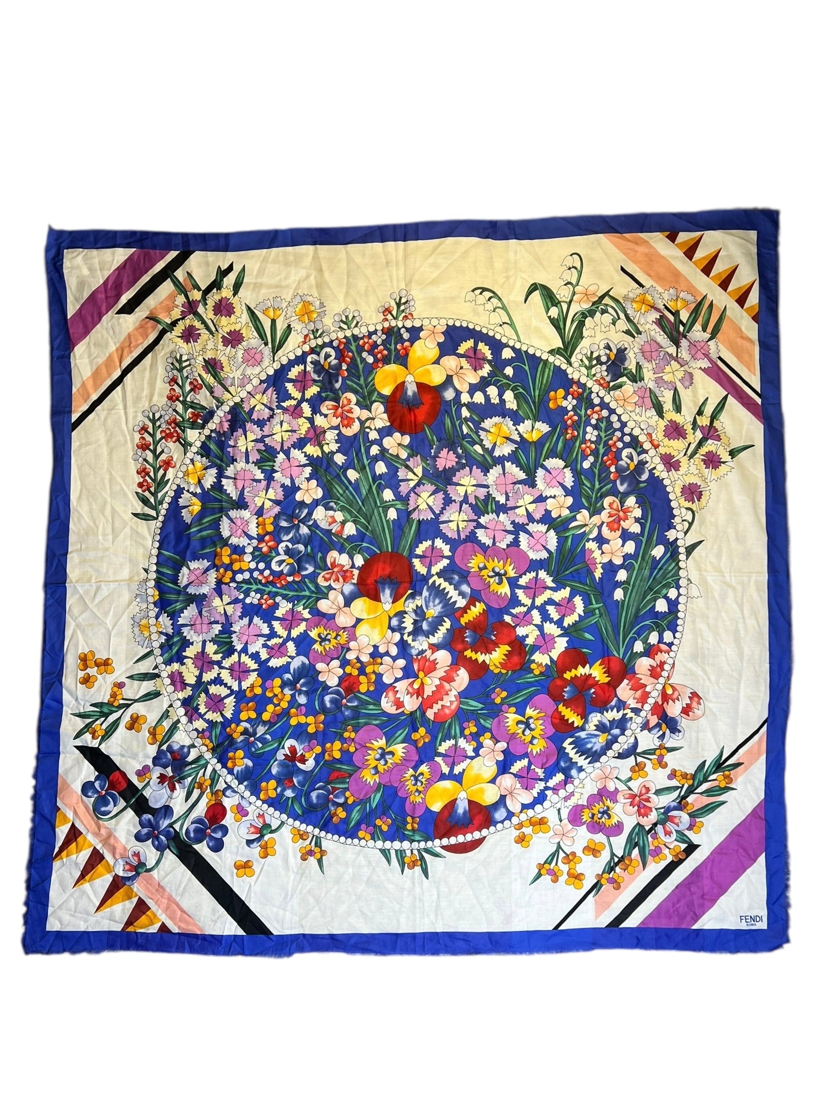 Fendi Multicolor Floral Shawl/Scarf