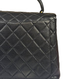 Chanel Vintage Black Caviar Quilted Leather Kelly Top Handle Bag 1996