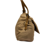 Fendi Brown Leather Trim/Wool Mamma Baguette