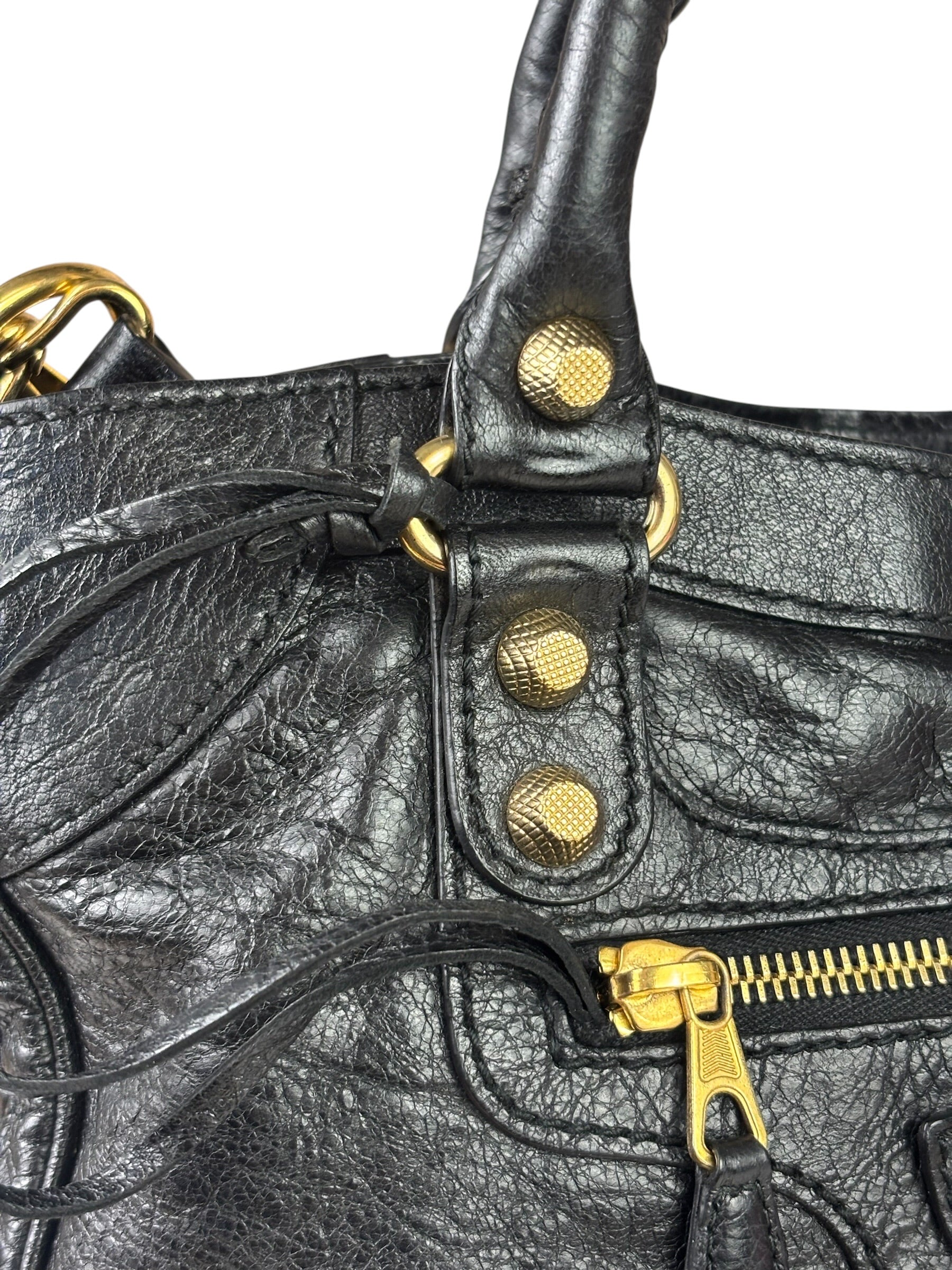 Balenciaga Black Leather Giant 12 City Bag