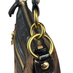 Coach Black Poppy Liquid Gloss Leather Storypatch Hobo Bag