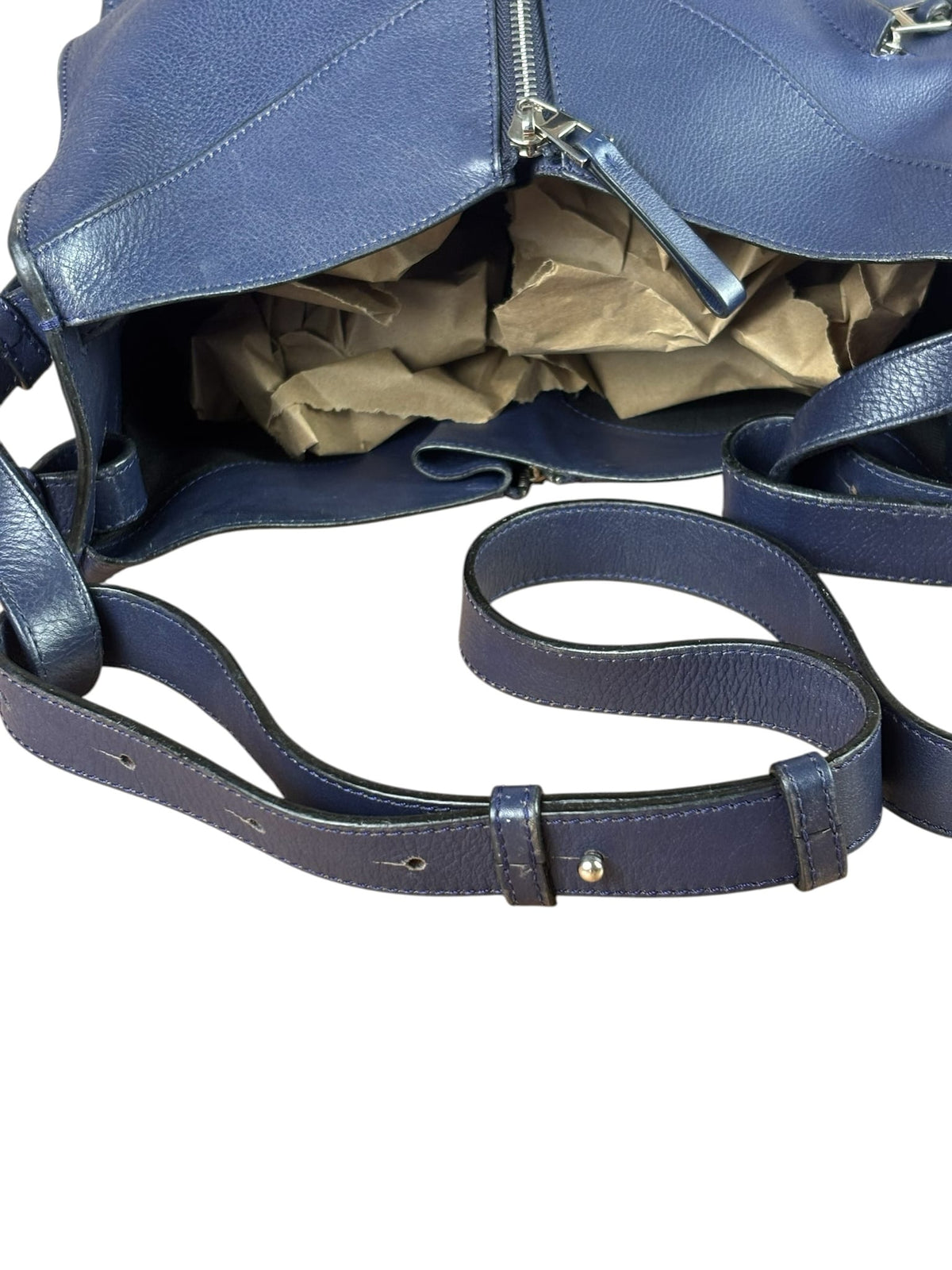 Loewe Navy Leather Hammock Shoulder Bag