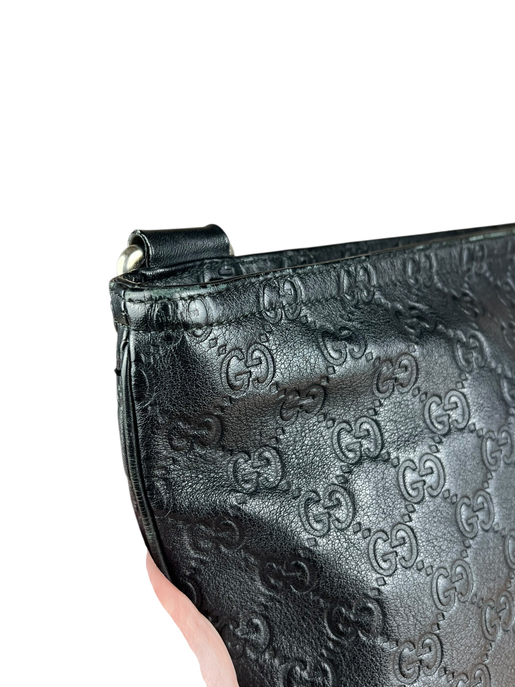 Gucci GG Black Leather Crossbody Bag