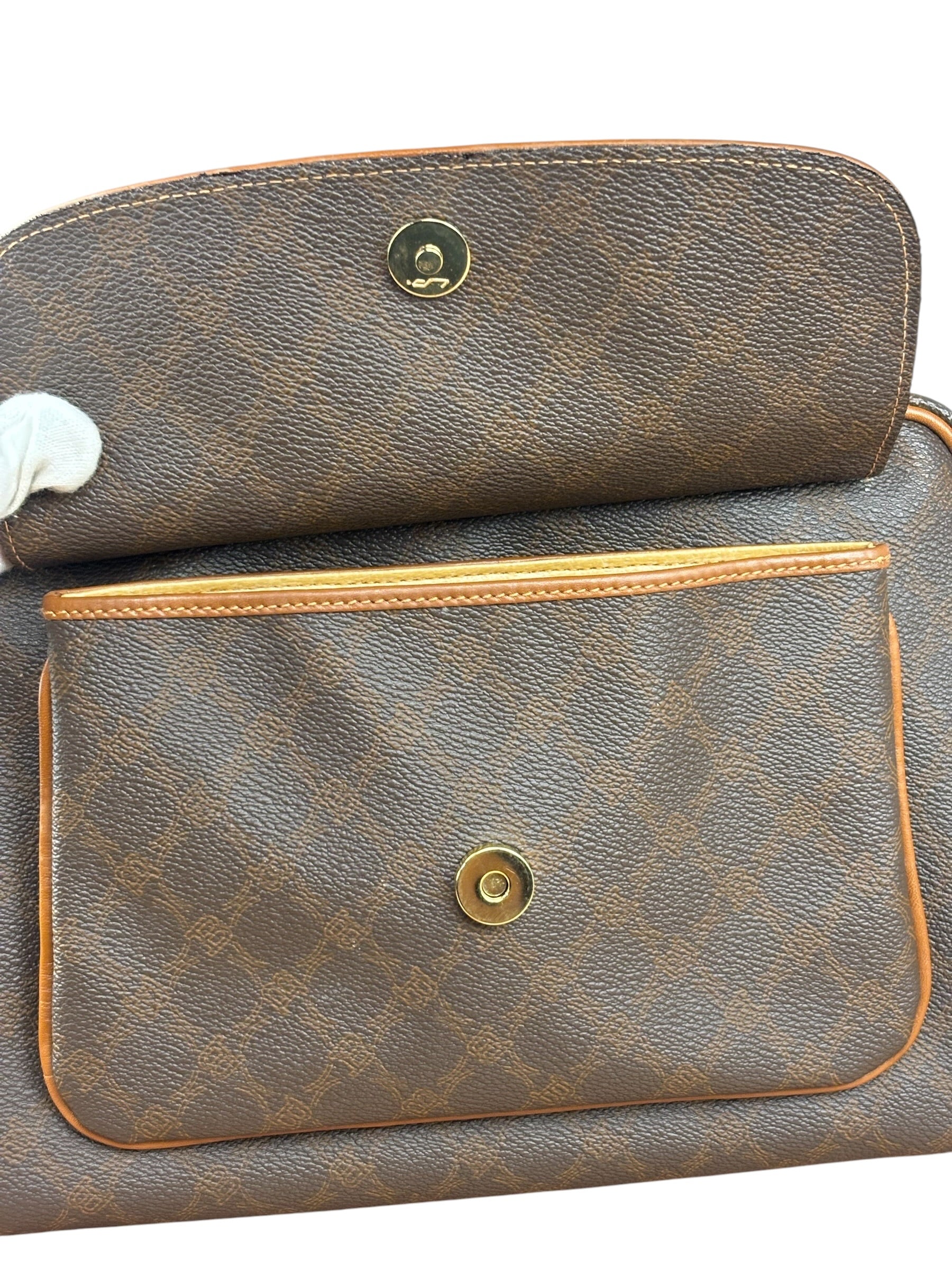 Bally Vintage Leather Coated Monogram Handbag