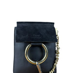 Chloé Suede Black Leather Faye Mini Bracelet Bag