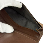 Christian Dior Brown Leather Bifold Checkbook Wallet
