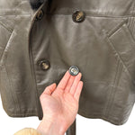 Vintage Grey Fur Lined Leather Blazer Coat