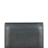 Bvlgari Black Grained Leather Bifold Card Holder