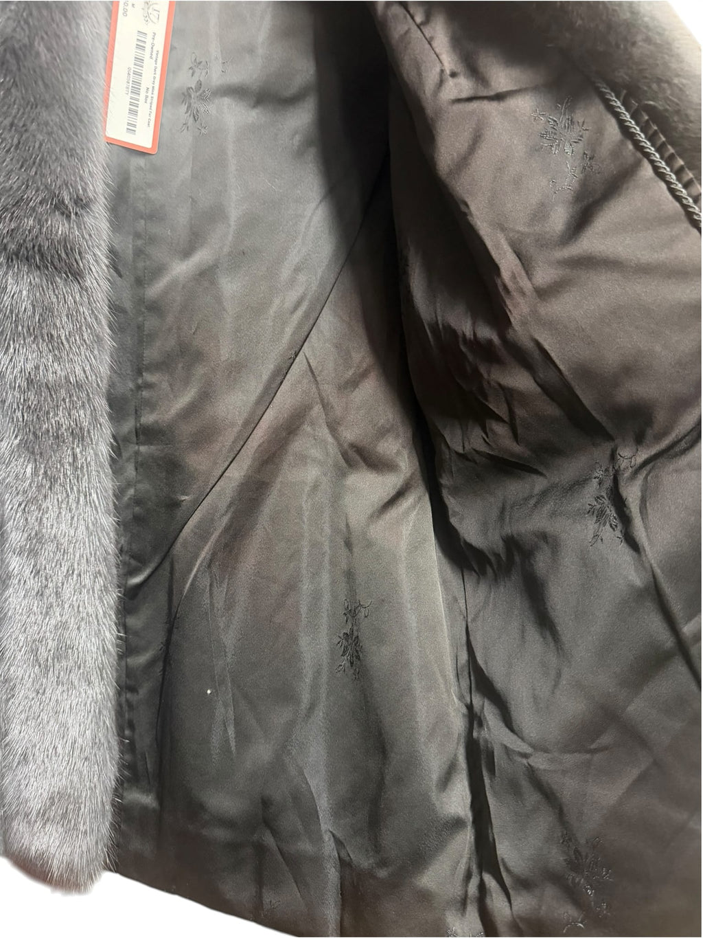 Vintage Dark Grey Mink Striped Fur Coat