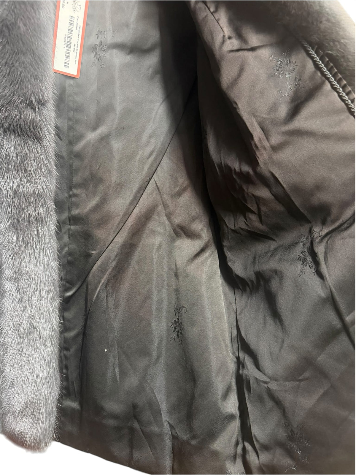 Vintage Dark Grey Mink Striped Fur Coat