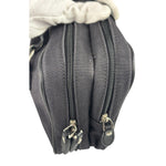 Burberry Black Leather Trim Canvas Pouch Bag