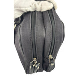Burberry Black Leather Trim Canvas Pouch Bag