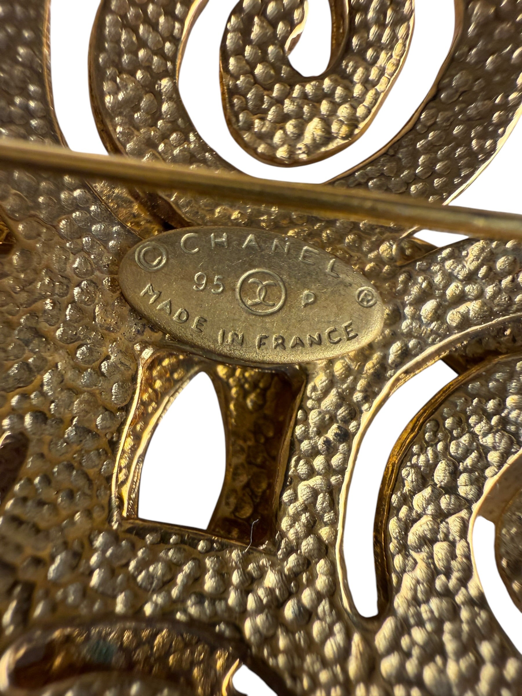 Chanel Vintage Spring Swirl/Sprial Cross Cc Brooch 95P 1995