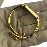 Gucci 1500L Black Dial Gold Plate Bangle