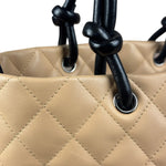 Chanel Tan Quilted Leather Ligne Cambon Tote Bag 2004