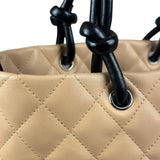 Chanel Tan Quilted Leather Ligne Cambon Tote Bag 2004
