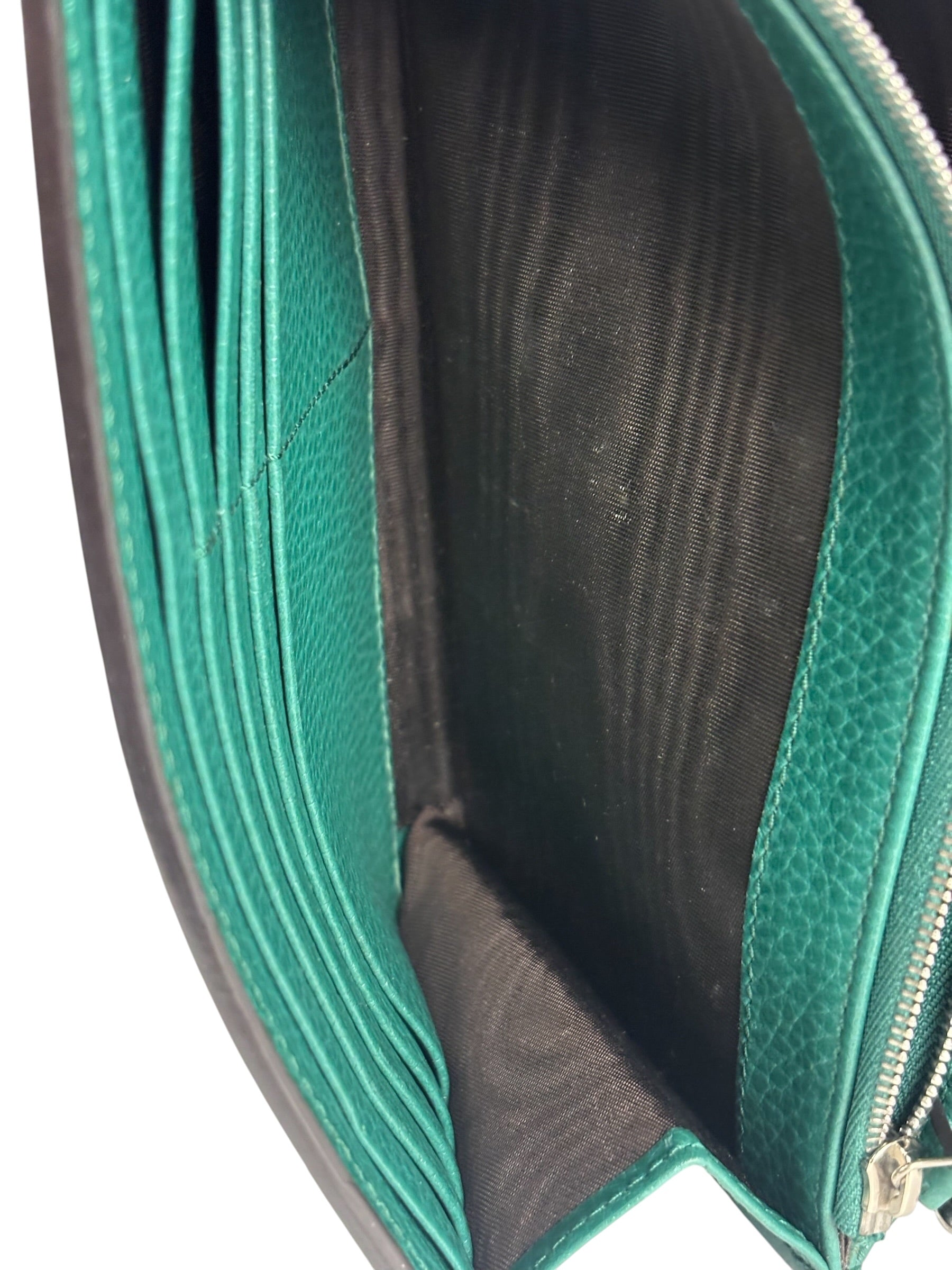 Gucci Green Leather Crystal Embellished Dionysus Chain Bag