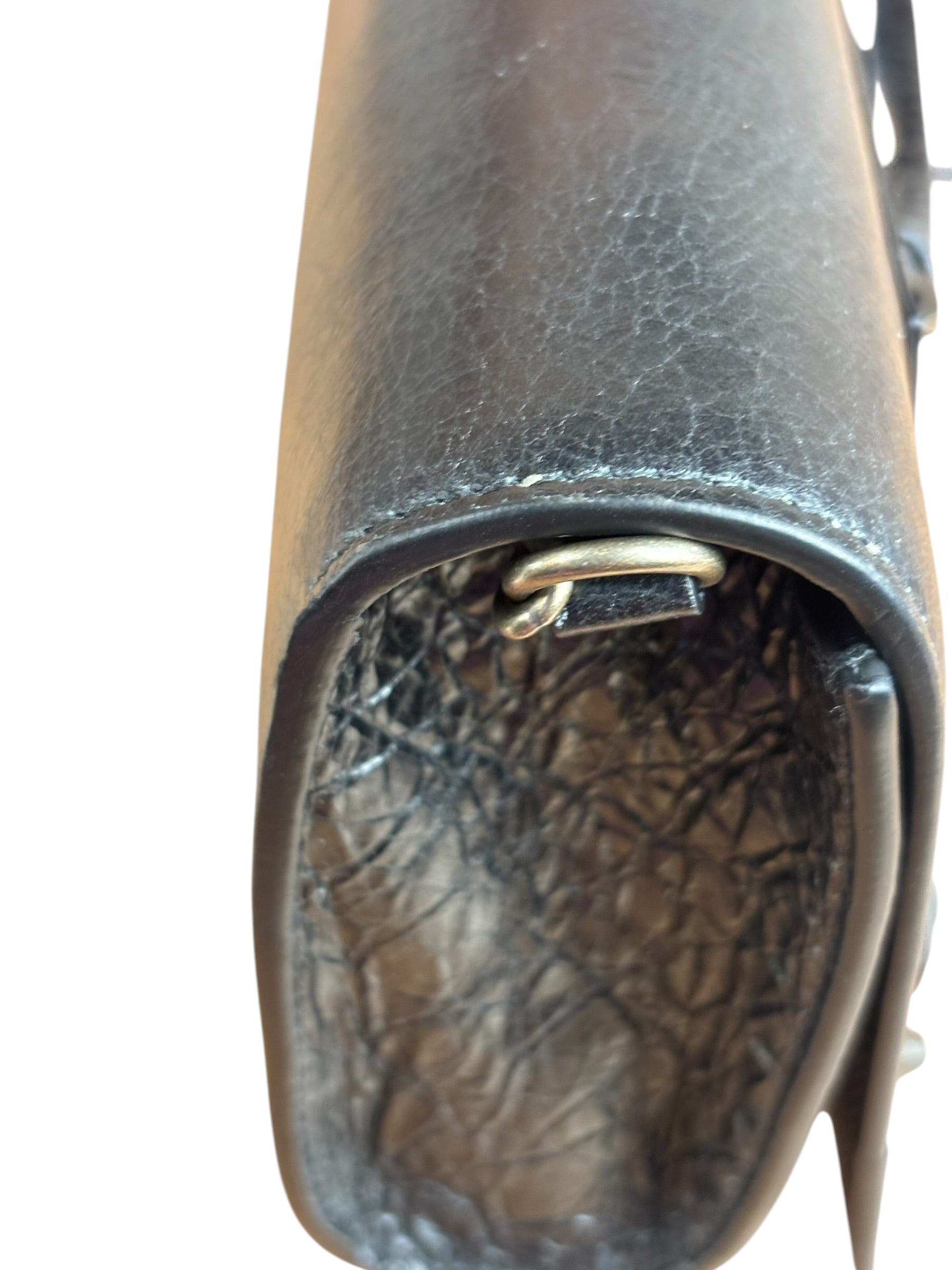 Balenciaga Black Leather Le City Clutch
