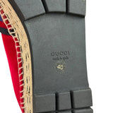 Gucci Red Velvet Pilar Platform Espadrilles