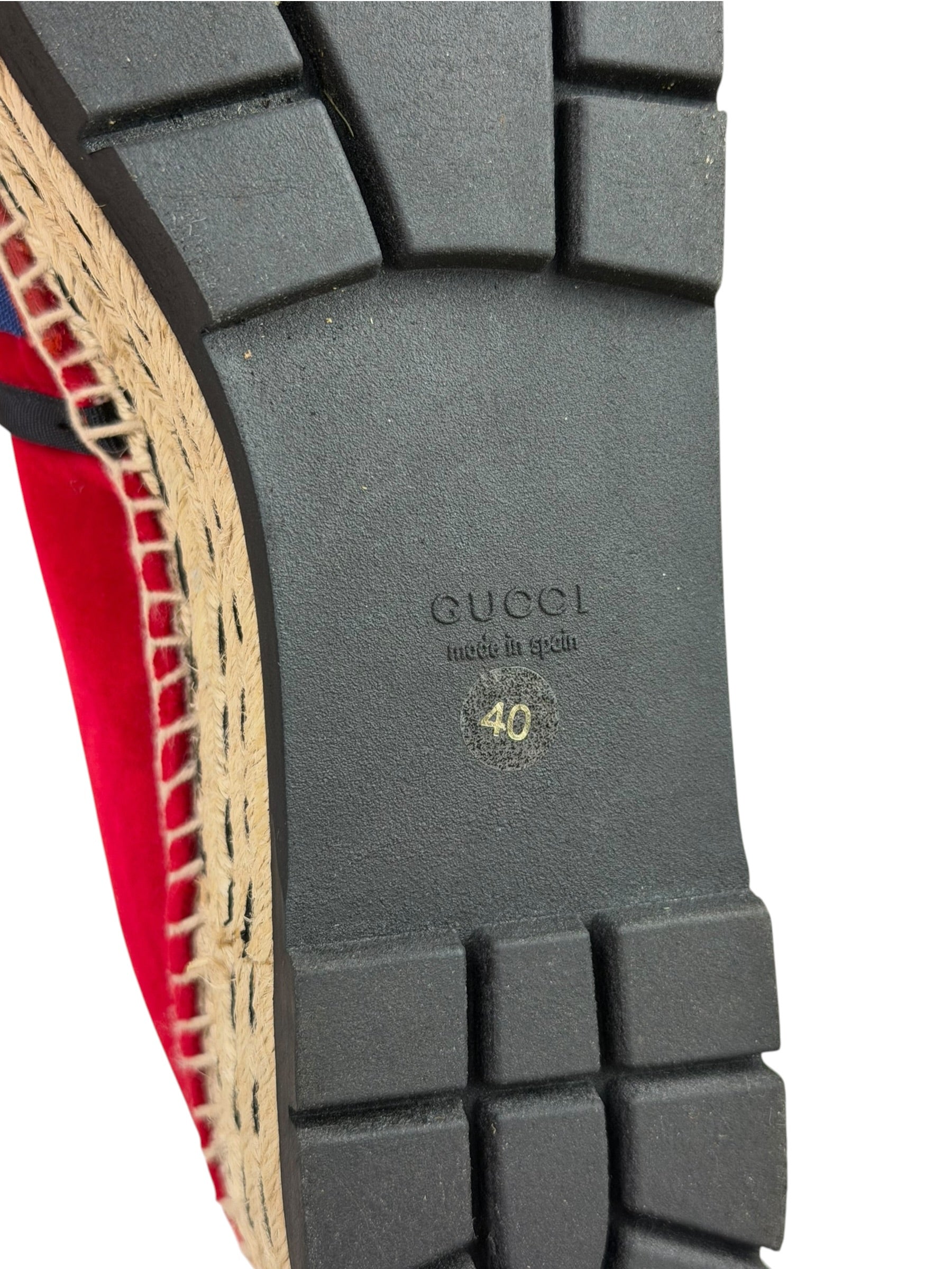 Gucci Red Velvet Pilar Platform Espadrilles