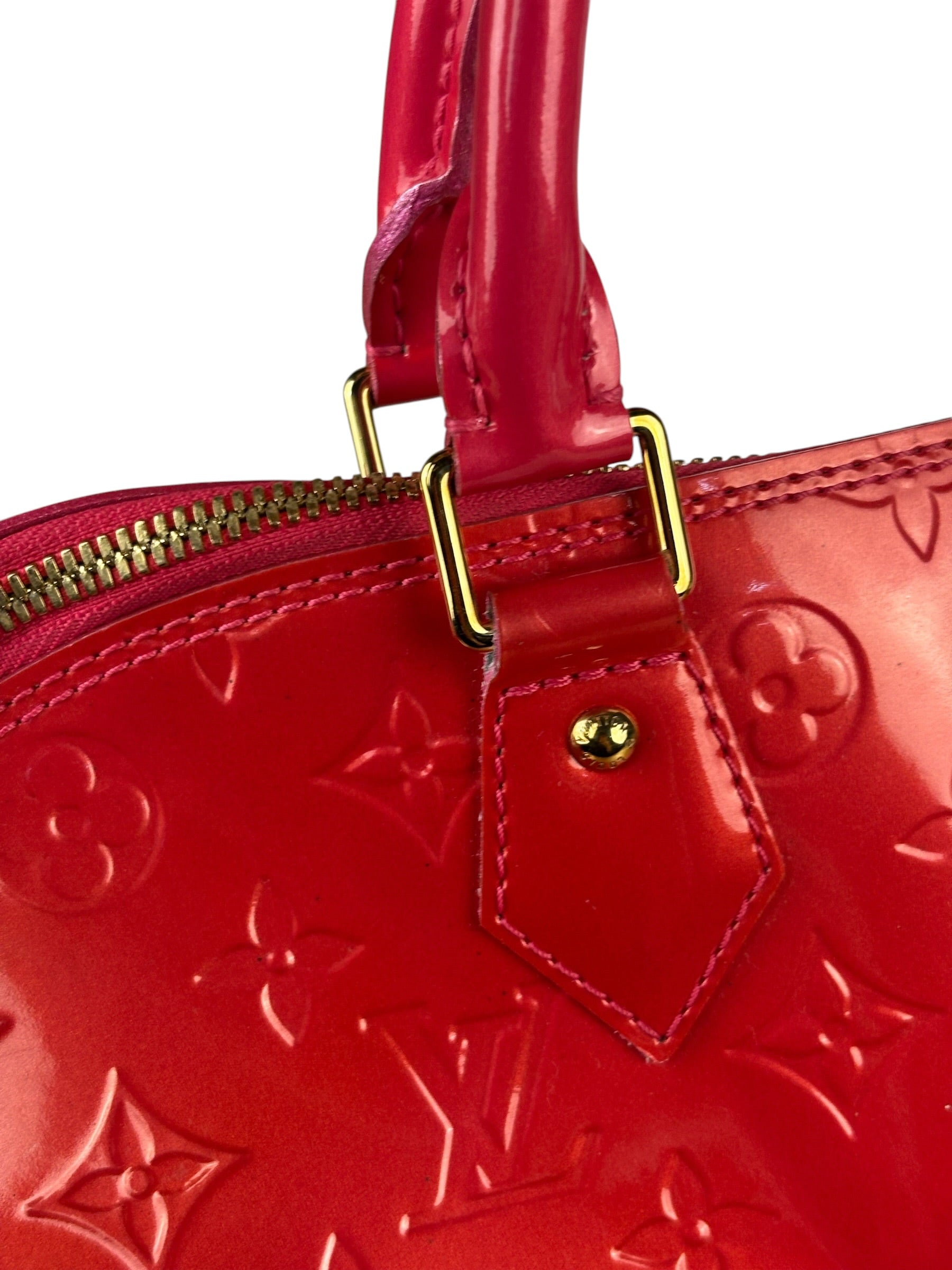 Louis Vuitton Apple Red Vernis Alma Handbag GM