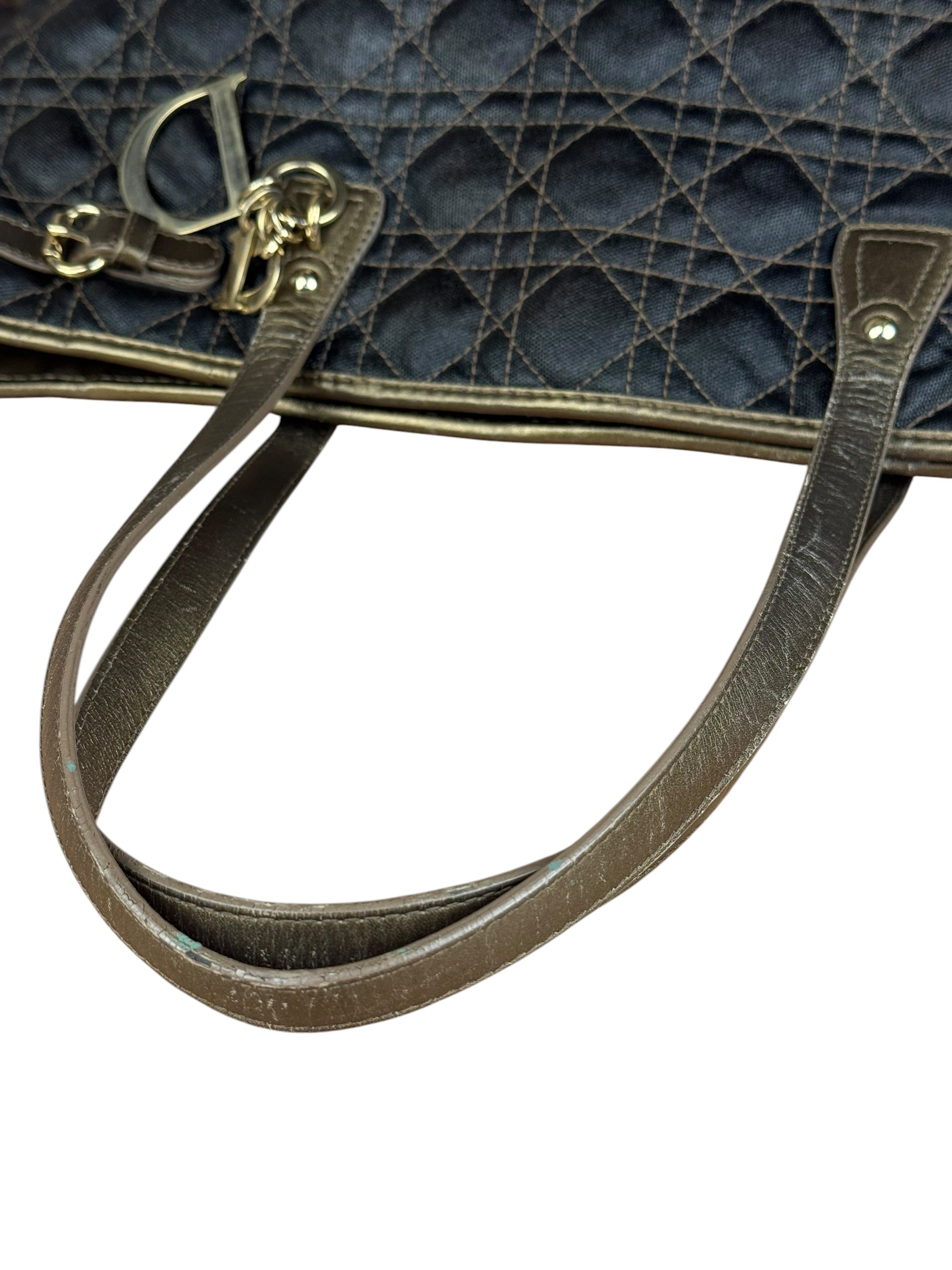 Christian Dior Cannage Quilted Panarea Tote Bag Black
