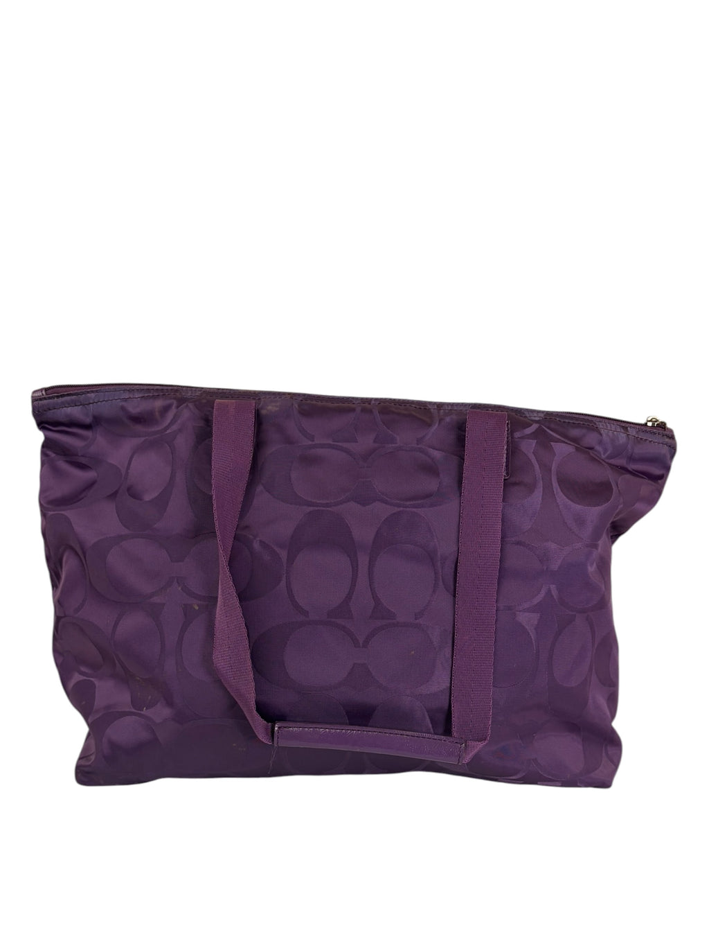 Coach Purple Nylon/Leather Trim Gateway Packable Weekender Tote