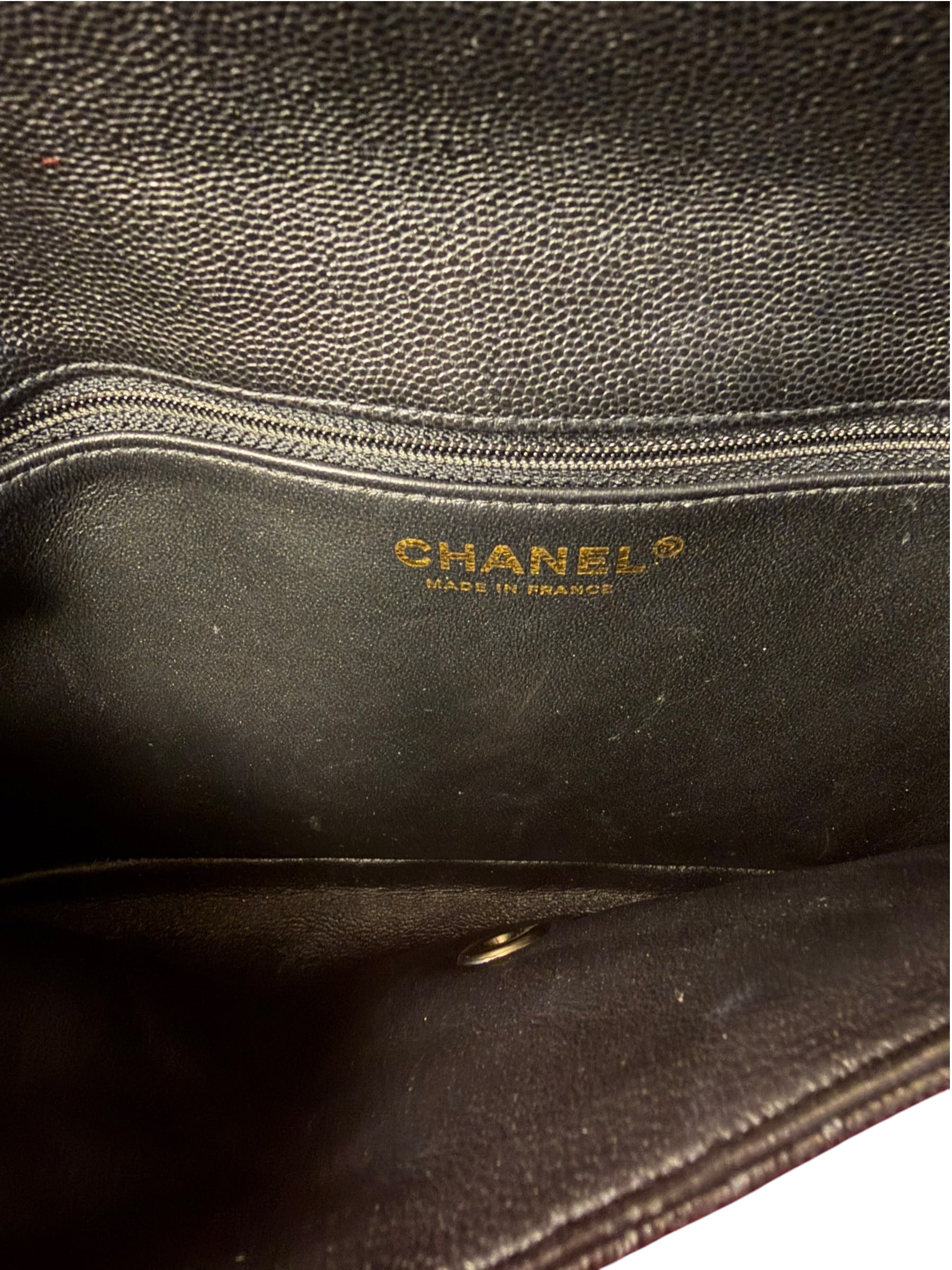 Chanel Black Caviar Quilted Flap Clutch Bag 2019