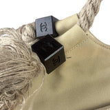 Chanel Vintage Beige Denim/Leather Trim Camellia Rope Tote