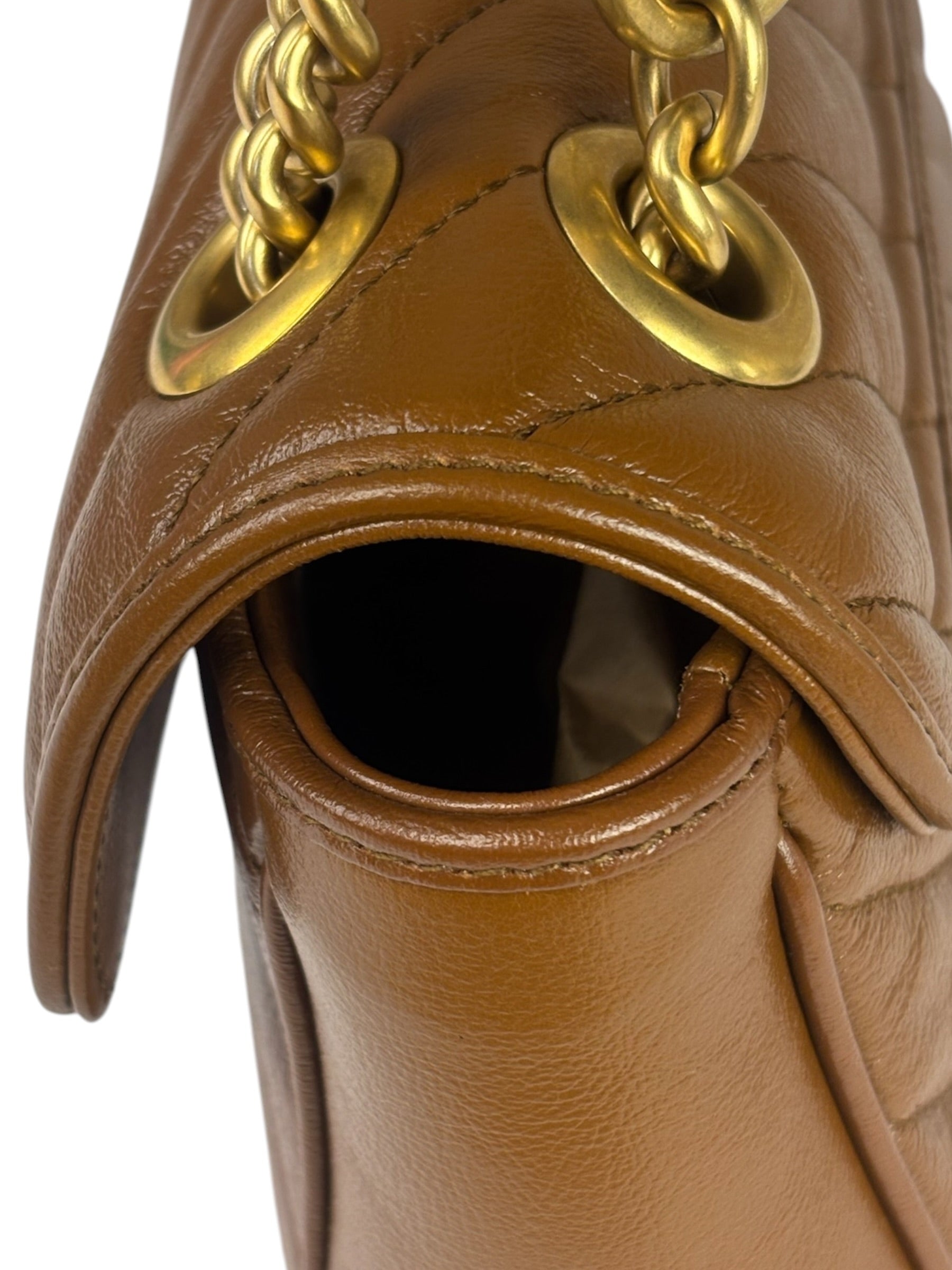 Gucci Brown Leather Marmont Shoulder Bag