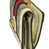 Gucci Beige Leather Trim Ophidia GG Supreme Card Case