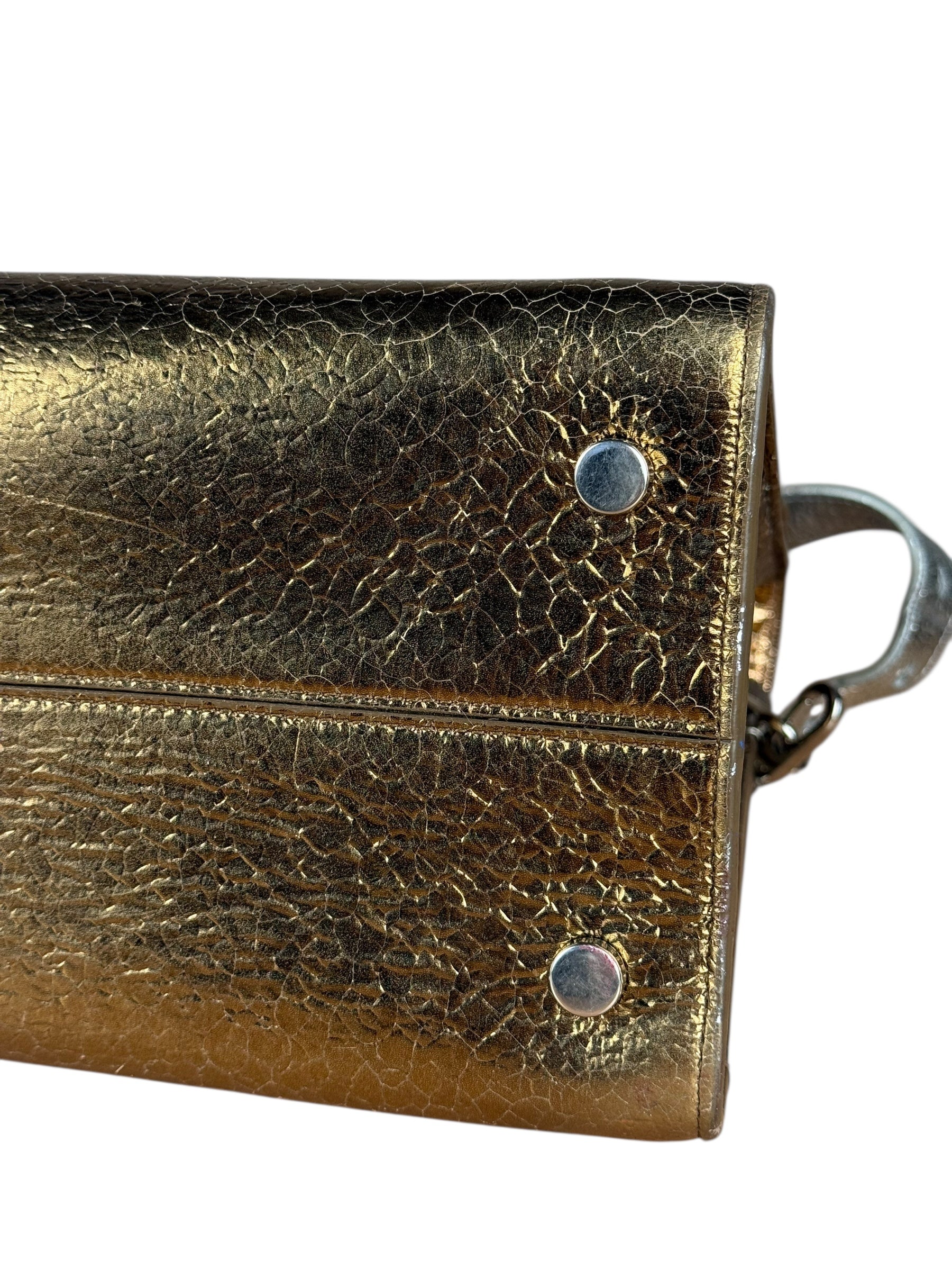 Christian Dior Diorever Gold Leather 2Way Handbag