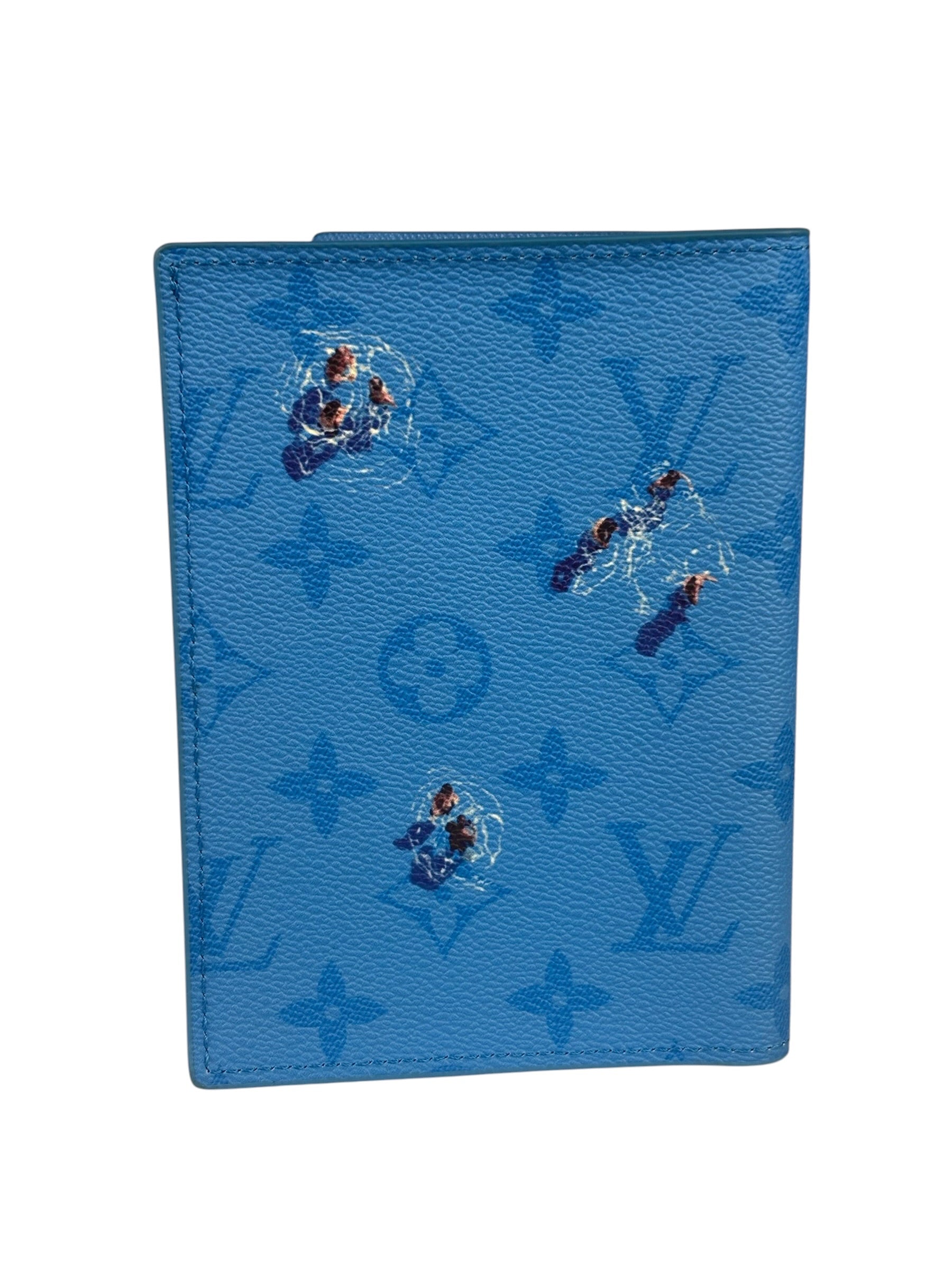 Louis Vuttion Pool Blue Monogram Passport Cover